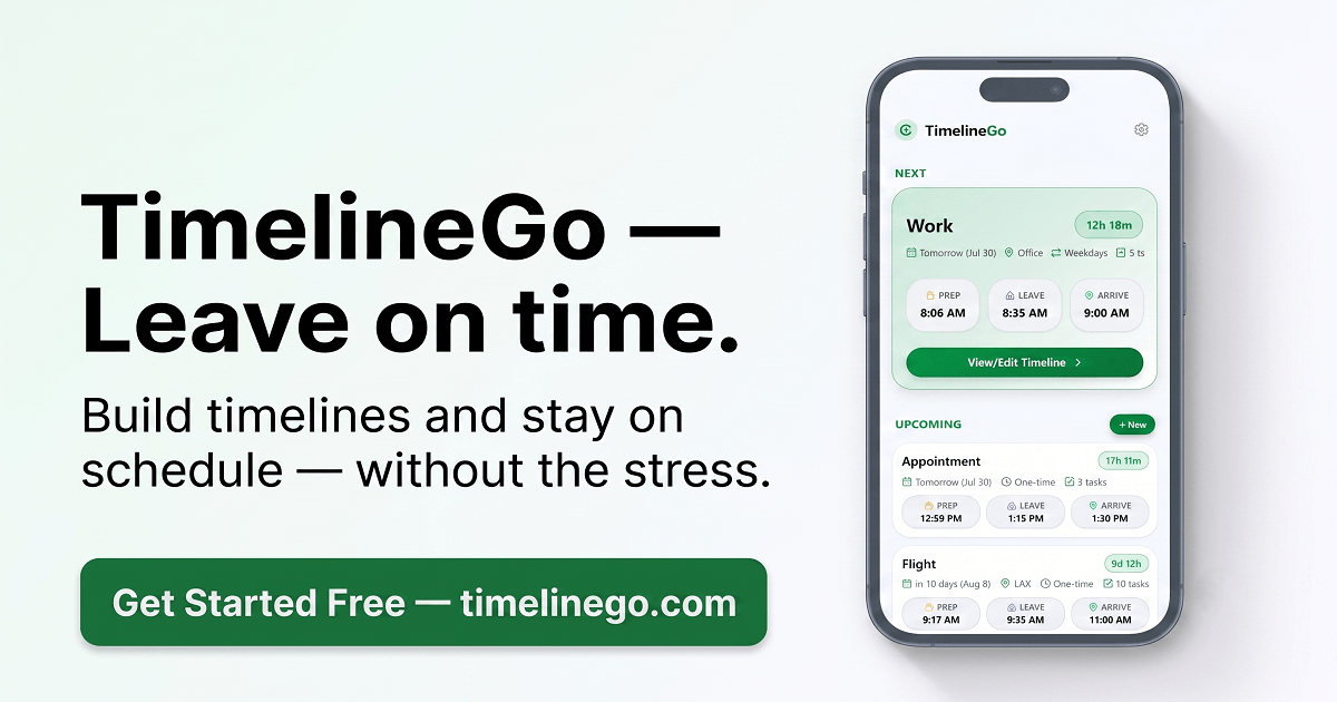 I built an app to stop being late to appointments. Looking for a few beta testers! logo